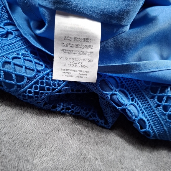 J.Crew Women's Dress Cap Sleeve Blue Lace Ruffle Sleeveless Size 10 NWT Coquette - Picture 13 of 14
